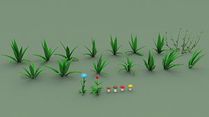 Cartoon Grass Pack Flower