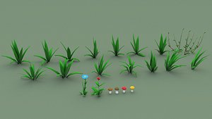 Cartoon Grass Pack Flower