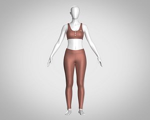 Women Mid-Waisted Leggings 3D model