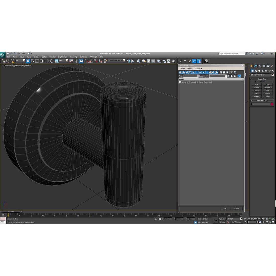 Single Robe Hook C4d