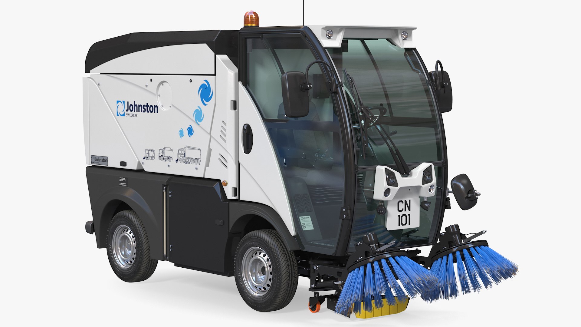 Johnston CN101 Compact Road Sweeper 3D model preview