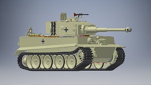 3D Tiger I tank 3d model Full