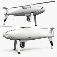 VTOL Drone with Surveillance Module White Rigged for Cinema 4D