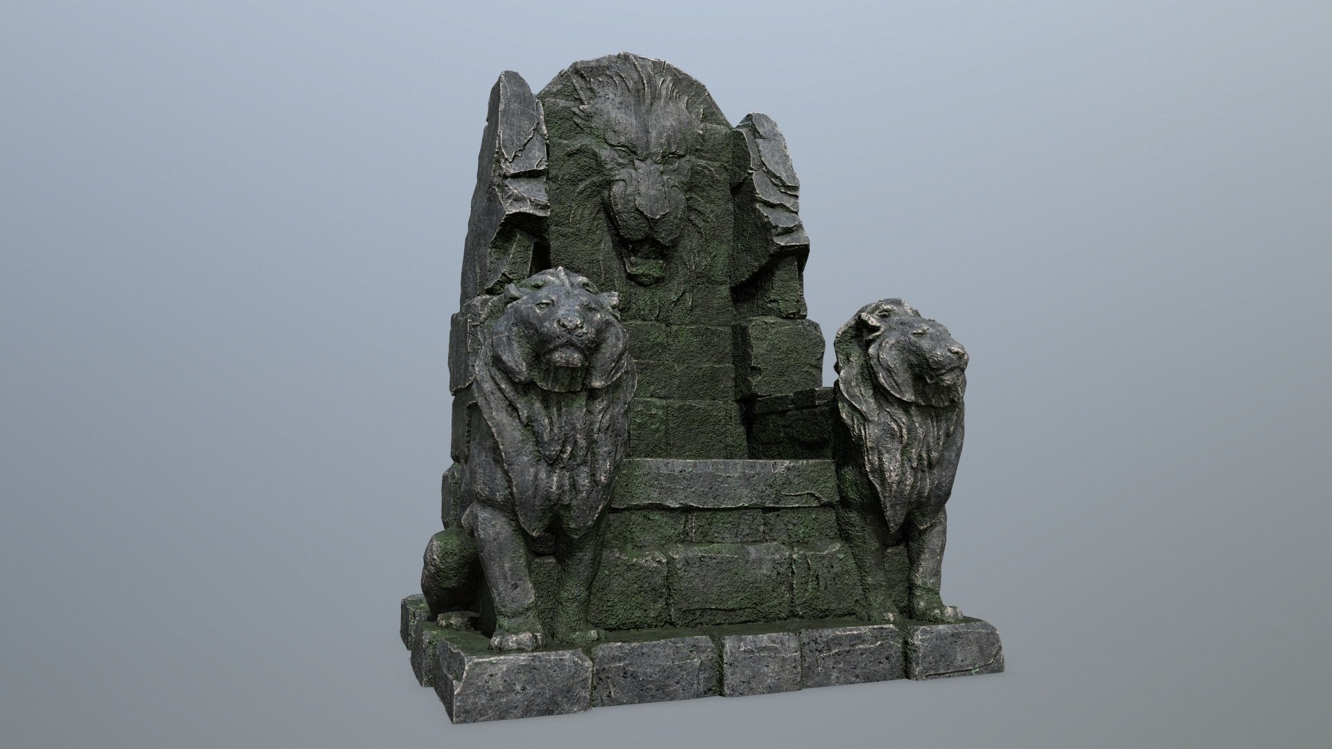 modelo 3d Trono de piedra del león 1 - TurboSquid 2275410