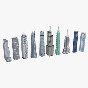 3D Low-poly  Skyscrapers