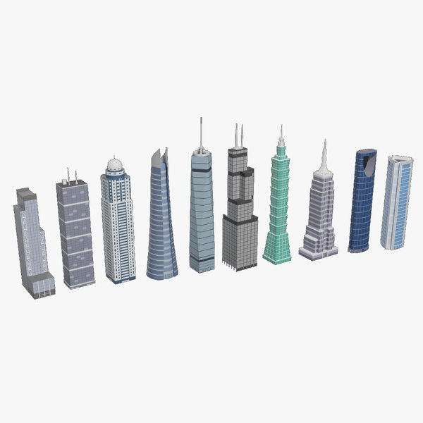 3D Low-poly Skyscrapers - TurboSquid 1949380