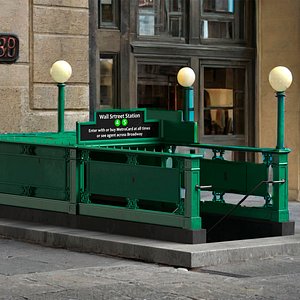 Wall Street Subway Station Entrance Rigged