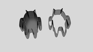 3D android cookie cutter mold model