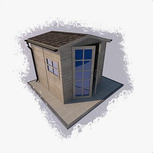 3D wooden outbuilding domek gospodarczy