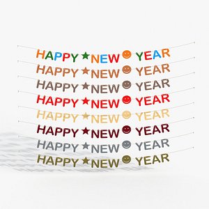 happy new year letters 3D model