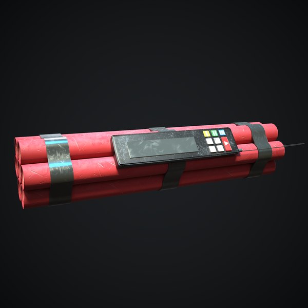 3D model Dynamite bomb with timer