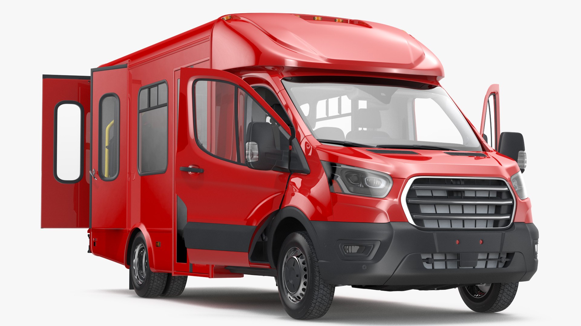 Passenger Shuttle Bus Rigged 3D model preview