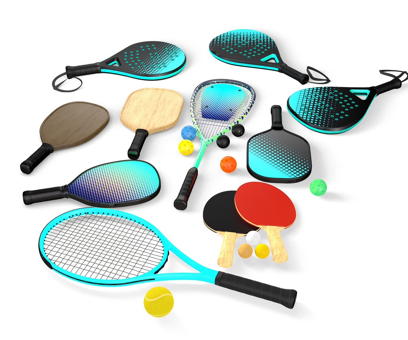 3D Sport Rackets Collection - TurboSquid 2217254