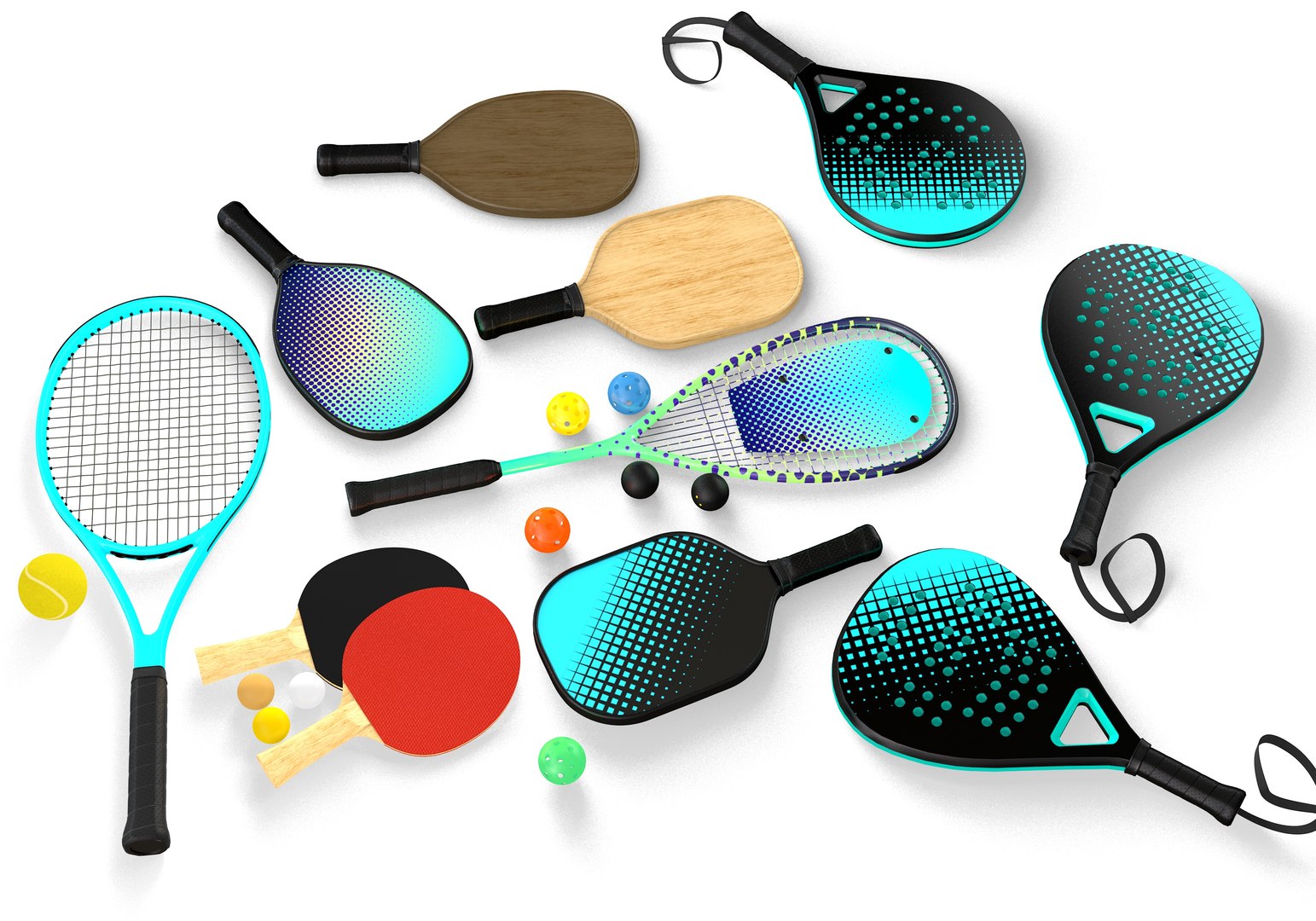 3D Sport Rackets Collection - TurboSquid 2217254
