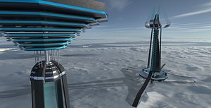 3D model sci fi building