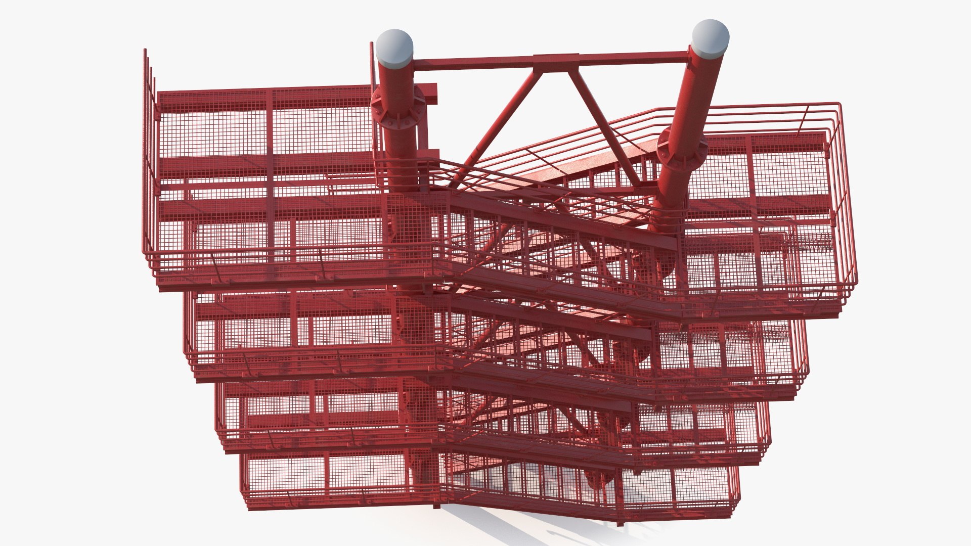 Modular Fire Escape Red 3D Model - TurboSquid 2276076