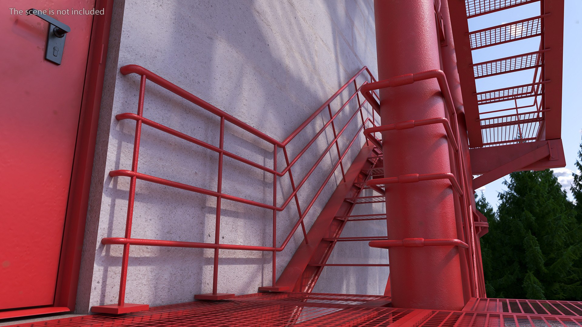 Modular Fire Escape Red 3D Model - TurboSquid 2276076
