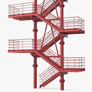 Modular Fire Escape Red