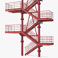 Modular Fire Escape Red