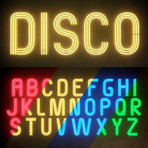 Light modules. Set 45. Neon Alphabet.