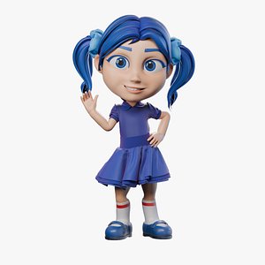 Cartoon girl doll 3D model
