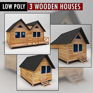 3d model pack wooden houses