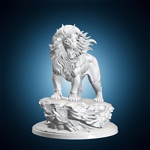 3D Lion Roaring 3D Print Model model