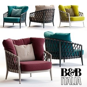 b italia erica armchair 3d max