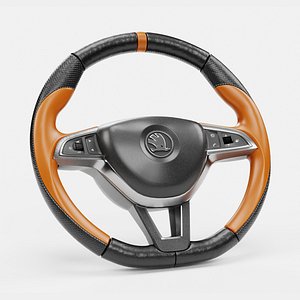 Brown Cover Steering Wheel