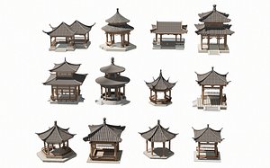 Chinese Pavilion Chinese Gazebo Chinese Ancient Architecture 3D model