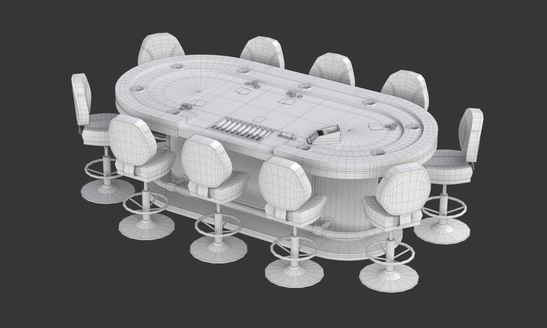 3D Poker Table Set model https://p.turbosquid.com/ts-thumb/9u/YrILtq/Ni/wireframe01/png/1742371163/1920x1080/fit_q87/ff0997e3e1b04c3bc9c3c0b612ebe6032d7926b2/wireframe01.jpg