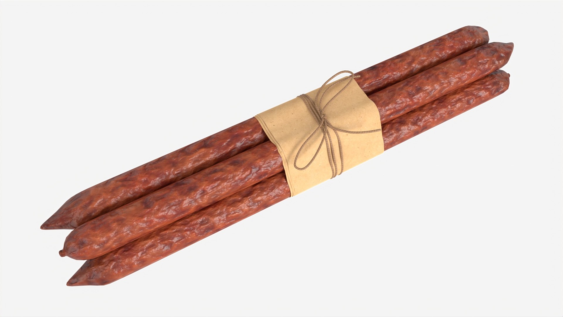 3D Dry Sausages Wrapped and Tied TurboSquid 2055177