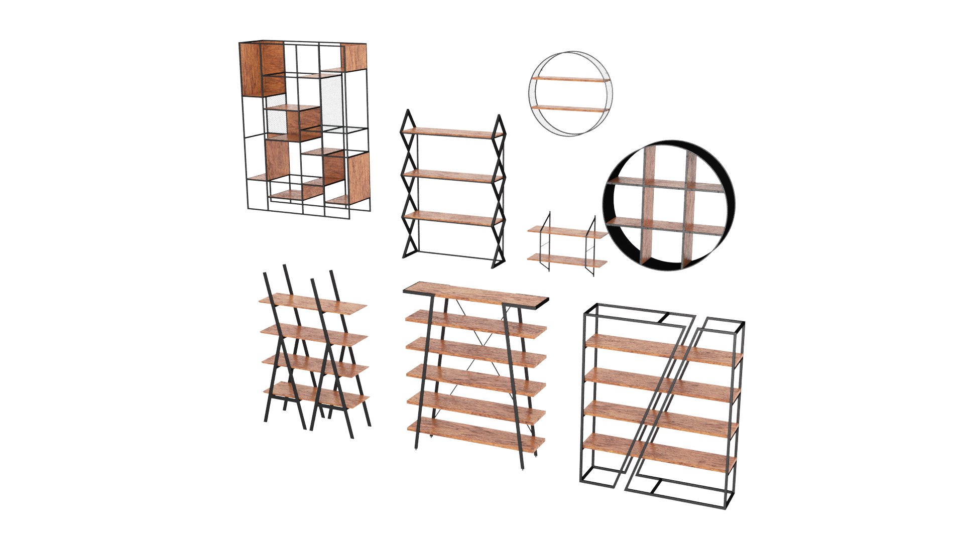 Collection of shelfs in LOFT style 3D model https://p.turbosquid.com/ts-thumb/9u/jleS71/dM/a_2/png/1663087177/1920x1080/fit_q87/8e1c8527833bcc24edf00c62b8c7a8aaf5ed2e89/a_2.jpg