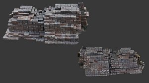 Crumbling Brick Wall 3D model