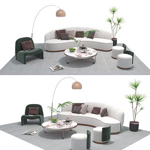 3D Fabric sofa set 10 model