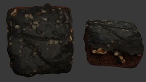 Chocolate Brownie with Nuts Scan 3D model