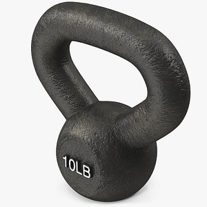 Wide Grip Solid Cast Kettlebell 10lb