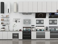 Modern Kitchen Appliances Range Hood Stove Pack