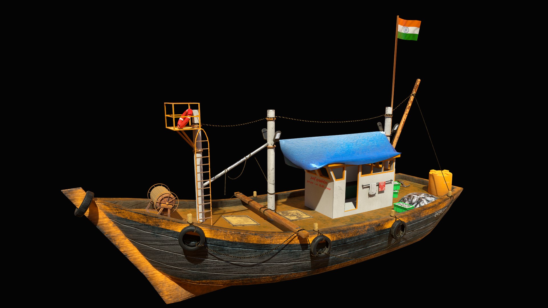 3D Indian Fishing Boat - TurboSquid 2005060