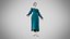 Vestido 12 Terciopelo Verde Azulado Con Diseño