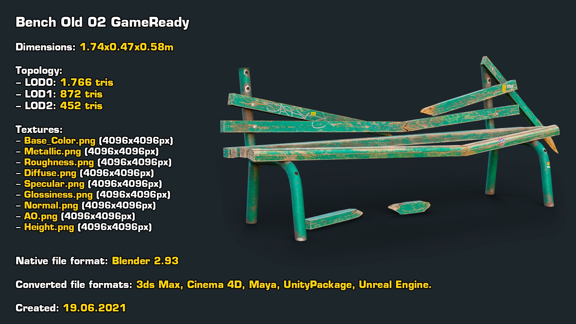 Old Bench 02 GameReady LODs model https://p.turbosquid.com/ts-thumb/9v/FRQsC8/bJ/stats/png/1624101566/1920x1080/fit_q87/449a728a39040169bc9a2097fe52b458607bdc6f/stats.jpg