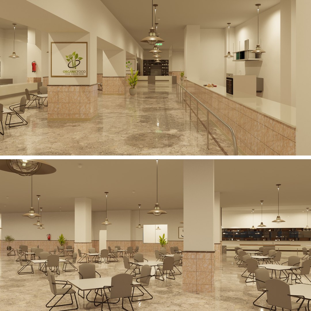Hospital Cafeteria 3D Model TurboSquid 2020142