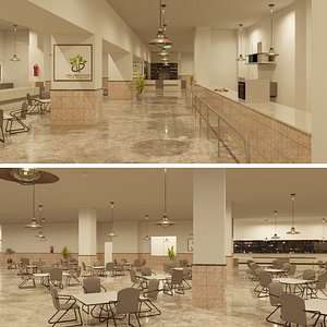 hospital cafeteria 3D model