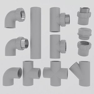 3D 3D PVC Pipes and Fitting