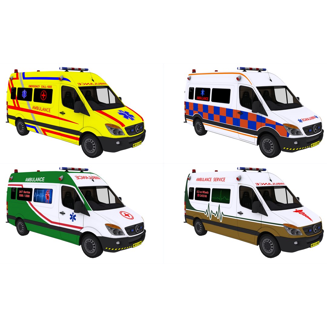 救护车 4 种3d模型