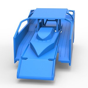 Shell of Northeast Dirt Modified stock car Scale 1 to 25
