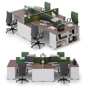 3D office workspace las