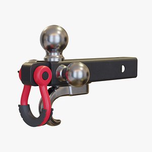 Trailer Hitch Tri-Ball Mount with Hook and Tow Shackle