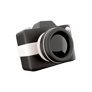 photoccamera with lens and button icon