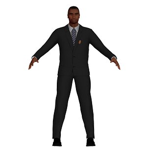 black man adult suit 3D model